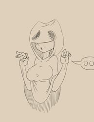  2015 anthro black_and_white breasts clothed clothing felid female katia_managan khajiit mammal microsoft monochrome prequel_adventure solo the_elder_scrolls thingshappen 