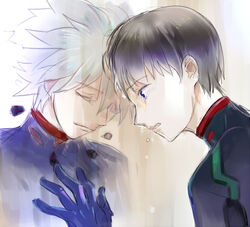  2boys bad_id bad_pixiv_id blue_eyes closed_eyes crying evangelion:_3.0_you_can_(not)_redo ikari_shinji karimero_(calimer0) male_focus multiple_boys nagisa_kaworu neon_genesis_evangelion plugsuit rebuild_of_evangelion spoilers tears 