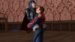  3d blue_hair cowman crossover eastern_and_western_character female fire_emblem fire_emblem_awakening garry&#039;s_mod human lucina_(fire_emblem) male marvel peter_parker spider-man spider-man_(series) straight straight_hair 