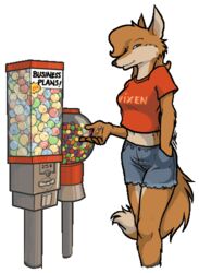 2002 alpha_channel amara_telgemeier anthro biped canid canine cent_sign clothed clothing coin countershading currency_amount currency_symbol english_text female food fox fur looking_at_viewer low_res mammal money number orange_body orange_fur price shirt simple_background solo standing symbol tail text tia_nay topwear transparent_background vending_machine