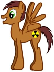 3:4 alpha_channel brown_body brown_fur cutie_mark equid equine fan_character feathered_wings feathers fur green_eyes hair hasbro hazard_symbol hi_res male mammal my_little_pony mythological_creature mythological_equine mythology nuclear nuclear_fighter pegasus quadruped radiation_symbol smile solo symbol tail tuccsok wings