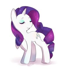 cutie_mark equid equine female feral friendship_is_magic hair hasbro horn mammal my_little_pony mythological_creature mythological_equine mythology nedoiko purple_hair quadruped rarity_(mlp) solo tail unicorn white_body white_skin