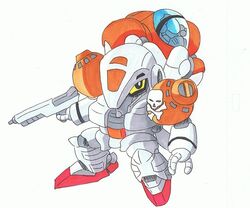  artist_request chibi gun mecha mobilesuit_alpha no_humans side_arms_hyper_dyne solo weapon 