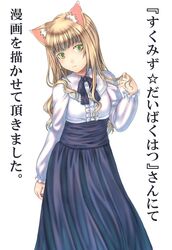  animal_ears blue_eyes cat_ears commentary_request dress female green_eyes long_hair original sabamu solo translation_request 