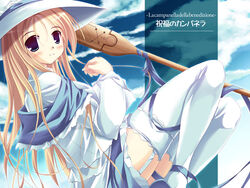  blonde_hair blue_eyes carina_verritti female hat long_hair shippo_danshaku shukufuku_no_campanella solo thighhighs witch_hat zettai_ryouiki 