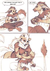  absurd_res ambiguous_gender anthro arcanine boob_hat breasts canid canine controller digital_media_(artwork) duo eddie_(zephyr_the_yeen) eruca female fur furniture game_controller gaming generation_1_pokemon hair hi_res male male/female mammal nintendo pokemon pokemon_(species) simple_background sitting size_difference smaller_version_at_source vernid 