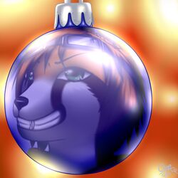 1:1 anthro canid canine chiroina christmas_bauble christmas_decorations christmas_ornament chyo dandy_(dandyfloss) fox holidays icon lights male mammal reflection solo training warm