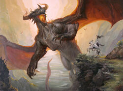 ambiguous_gender claws cliff dragon equid equine feral group hasbro horn horse human knight lucas_graciano magic:_the_gathering mammal membrane_(anatomy) membranous_wings mythological_creature mythological_scalie mythology official_art on_hind_legs scalie solo_focus tail warrior wings wizards_of_the_coast