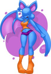 alpha_channel anthro anthrofied bangs bangs_(elpatrixf) bat blue_body blue_fur breasts cleavage clothed clothing elpatrixf fan_character fangs female footwear fur generation_1_pokemon hair hair_over_eyes legwear mammal membrane_(anatomy) membranous_wings nintendo pokemon pokemon_(species) pokemorph socks solo teeth wide_hips winged_arms wings zubat