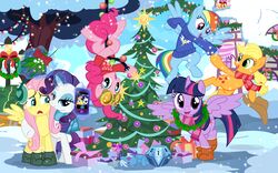 2013 alicorn applejack_(mlp) bell blonde_hair blue_body blue_eyes blue_eyeshadow blue_fur blush box building bulb cable cellphone christmas christmas_tree christmas_tree_topper clothing cloud container cowboy_hat earmuffs earth_pony electronics equid equine eyeshadow eyewear feathered_wings feathers female fluttershy_(mlp) flying freckles friendship_is_magic fur gift goggles green_eyes group hair hasbro hat headgear headwear holidays horn horse house kissing_bough light_bulb makeup mammal mistletoe multicolored_hair my_little_pony mythological_creature mythological_equine mythology outside pegasus phone pink_hair pinkie_pie_(mlp) pixelkitties plant plug pony ponyville purple_body purple_eyes purple_fur purple_hair rainbow_dash_(mlp) rainbow_hair rarity_(mlp) scarf selfie sky smartypants_(mlp) snow snow_globe snowing star sweater topwear tree twilight_sparkle_(mlp) two_tone_hair unicorn wings