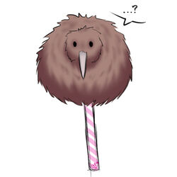 1:1 2013 ambiguous_gender avian beak bird candy chiroina chyo dessert doing_it_wrong fluffy food hybrid kiwi_(bird) lollipop ratite solo what what_has_science_done