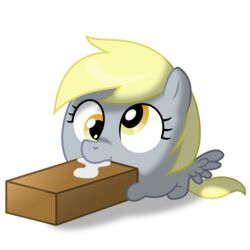 1:1 absurd_res alpha_channel derpy_hooves equid equine feathered_wings feathers female feral friendship_is_magic grey_body grey_feathers hasbro hi_res mamandil mammal my_little_pony mythological_creature mythological_equine mythology pegasus simple_background solo transparent_background wings