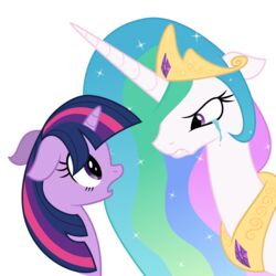 1:1 absurd_res alpha_channel bodily_fluids crying duo equid equine female feral friendship_is_magic fur hair hasbro hi_res horn long_hair mamandil mammal multicolored_hair my_little_pony mythological_creature mythological_equine mythology princess_celestia_(mlp) purple_body purple_eyes purple_fur purple_hair sad simple_background tears teeth transparent_background twilight_sparkle_(mlp) two_tone_hair unicorn white_body white_fur