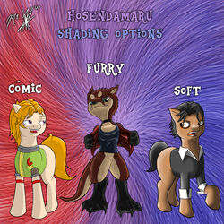 1:1 absurd_res anthro breasts english_text equid equine fan_character female group hair hasbro hi_res horse male mammal mishiranui-san multicolored_hair mustelid my_little_pony otter pony text