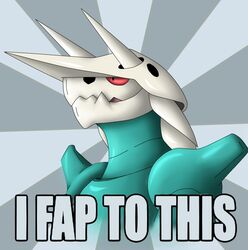 aggron ambiguous_gender english_text generation_3_pokemon horn i_fap_to_this image_macro impact_(font) lukurio meme nintendo nude pokemon pokemon_(species) reaction_image shiny_pokemon solo text the_truth