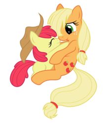 absurd_res alpha_channel apple_bloom_(mlp) applejack_(mlp) duo earth_pony equid equine female feral friendship_is_magic hasbro hi_res horse mamandil mammal my_little_pony pony simple_background transparent_background