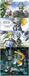 ass blue_eyes canid canine canis english_text female feral group heterochromia hi_res humanoid hyrule_warriors link male mammal melee_weapon midna nintendo obsessed red_eyes riding shield stupjam sword text the_legend_of_zelda tsundere twili twilight_princess weapon wolf wolf_link yandere yellow_sclera young_link