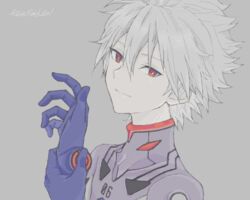  1boy bad_drawr_id bad_id bad_link evangelion:_2.0_you_can_(not)_advance looking_at_viewer male_focus nagisa_kaworu neon_genesis_evangelion oekaki plugsuit rebuild_of_evangelion red_eyes shiho_(pixiv) smile solo white_hair 