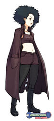  :d advance_wars advance_wars:_dual_strike afro black_eyes black_hair boots breasts coat crop_top duplicate female hand_in_pocket hirata_ryou knee_boots lash_(advance_wars) lips midriff military military_uniform navel official_art open_clothes open_mouth pantyhose short_hair short_shorts shorts simple_background small_breasts smile solo source_request standing tank_top trench_coat uniform 