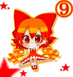  &acirc;&lsquo;&uml; (9) ? achi_cirno alternate_color chibi cirno fire red_eyes red_hair red_hair touhou 