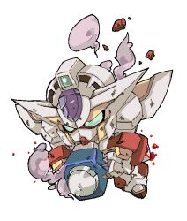  chibi damage damaged dying flying gundam gundam_00 hurt mecha reborns_gundam sd smoke 