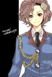  coleen_celcius female female hairband military military_uniform mino_haru necktie purple_eyes purple_hair senjou_no_valkyria senjou_no_valkyria_2 short_hair solo uniform violet_eyes white_background 