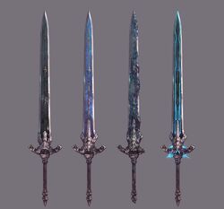  artorias_the_abysswalker blueprint_(medium) broken broken_sword broken_weapon commentary_request dark_souls_(series) fantasy greatsword grey_background highres no_humans simple_background so-taro still_life sword weapon weapon_focus 