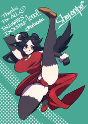  2017 5_fingers anthro asian_clothing bear big_breasts biped black_arms black_body black_eyebrows black_face black_fur black_hair black_hands black_legs black_nose breasts chinese_clothing chinese_dress cleavage cleavage_cutout closed_frown clothed clothing cutout dark_eyebrows dark_hair dark_hands dark_nose digital_media_(artwork) double_bun dress east_asian_clothing eyebrows female female_anthro fingers fist footwear frown full-length_portrait fur giant_panda gloves_(marking) hair humanoid_hands kemono kick leg_markings long_hair mammal markings monotone_hair monotone_hands mouth_closed multicolored_body multicolored_fur panties panty_shot plantigrade portrait pupils raised_leg red_clothing red_dress red_eyes red_footwear red_panties red_pupils red_underwear shoronpo simple_background sleeveless sleeveless_dress socks_(marking) solo teal_background teteteko two_tone_arms two_tone_body two_tone_face two_tone_fur two_tone_legs underwear v-shaped_eyebrows white_arms white_body white_face white_fur white_legs 