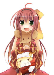  +_+ ahoge animal_around_neck blush bow breasts brown_hairband commentary_request cowboy_shot detached_sleeves dress female fox goblin_(ragnarok_online) goblin_mask green_eyes hair_between_eyes hairband hairbow long_hair looking_at_viewer medium_breasts open_mouth pink_hair professor_(ragnarok_online) ragnarok_online red_dress red_sleeves shindo_hachigo simple_background sleeveless sleeveless_dress smile striped_sleeves white_background yellow_bow yellow_sleeves 