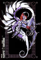  1boy armor armored_boots black_background boots future_studio_(artist) gauntlets gloves harpy_valentine highres male_focus mechanical_wings red_hair saint_seiya solo wings 