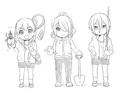  3boys bad_id bad_pixiv_id butterfly_net fishing_rod greyscale hair_over_one_eye hand_net hayami_mahha hood hoodie inazuma_eleven inazuma_eleven_(series) jacket kazemaru_ichirouta long_hair looking_at_viewer male_focus miyasaka_ryou monochrome multiple_boys open_clothes open_jacket open_mouth ponytail shovel simple_background standing tomo_(sjim) white_background 