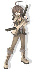  artist_request brown_hair female gun gunslinger_(ragnarok_online) holding holding_weapon ragnarok_online solo weapon 