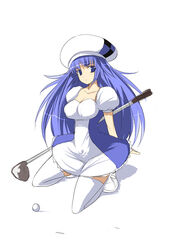  arin breasts cleavage female golf large_breasts pangya shijou_sadafumi solo thighhighs 