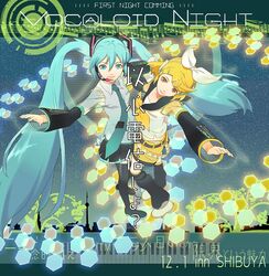  119 2girls aqua_hair beamed_eighth_notes beamed_sixteenth_notes eighth_note flat_sign hatsune_miku hexagon instrument kagamine_rin kagamine_rin_(if) keyboard_(instrument) long_hair microphone multiple_girls musical_note quarter_note sharp_sign sixteenth_rest staff_(music) thighhighs thirty-second_note thirty-second_rest treble_clef twintails very_long_hair vocaloid zettai_ryouiki 