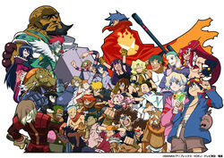  6+boys 6+girls adiane ailac_coega attenborough_cortitch bald barinbo beard belt bikini bikini_top_only blonde_hair blue_hair boota_(ttgl) breasts brown_hair buckle cape cleavage commentary_request copyright_notice curly_hair cytomander dark_skin darry_adai dayakka drill everyone facial_hair gabal_docker giant gimmy_adai goggles goggles_on_head grey_hair guame guest_art gun jewelry jogan kamina_(ttgl) kidd_coega kinon_bachika kittan_bachika kiyal_bachika kiyoh_bachika leeron_littner leite_jokin long_hair looking_at_viewer lordgenome makken matsuda_yuusuke medium_breasts multicolored_hair multiple_boys multiple_girls necklace nia_teppelin official_art old old_coco old_man pendant ponytail red_hair rifle rossiu_adai scarf sharp_teeth shorts simon_(ttgl) simple_background sniper_rifle spiked_hair standing swimsuit teeth tengen_toppa_gurren_lagann tetsukan thick_eyebrows thymilph topless two-tone_hair very_long_hair viral_(ttgl) watermark weapon white_background yoko_littner zoushi_kanai 