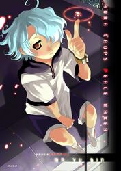  aura_corps_peace_maker aura_sentai_peacemaker blue_hair boy eika(artist) eika_(artist) original rooftop sentai 