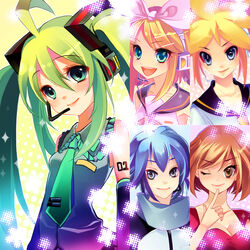  hatsune_miku kagamine_len kagamine_rin kaito megurine_luka meiko sana.c vocaloid 