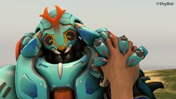  16:9 2019 3d_(artwork) 4k absurd_res blizzard_entertainment digital_media_(artwork) duo female fingers hand_holding hi_res horn looking_at_viewer machine male male/female not_furry omnic orisa_(overwatch) overwatch robot shybot smile source_filmmaker_(artwork) taur widescreen 