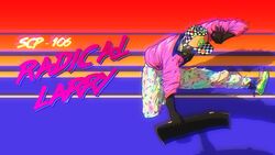  16:9 2018 80&#039;s_theme 80s_clothing black_body clothing english_text eyewear footwear hat headgear headwear hi_res humanoid jacket male meme monster parody pink_clothing pink_jacket pink_topwear scp-106 scp_foundation shoes skateboard sneakers solo sunglasses text thehalret topwear vehicle widescreen 