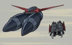  gaiking gaiking:_legend_of_daikuu_maryuu grey_background lowres thrusters wings 