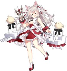  :3 ^_^ animal azur_lane bird blush breasts chick closed_eyes collar dress female food frilled_dress frills full_body grey_hair high_heels holding holding_food long_hair looking_at_viewer manjuu_(azur_lane) medium_breasts multicolored_nails nail_polish oerba_yun_fang official_alternate_costume official_art open_mouth oppai_loli red_collar red_dress saru short_eyebrows skewer sleeveless sleeveless_dress slit_pupils solo tachi-e tail thick_eyebrows torpedo_tubes transparent_background turret underboob wolf_girl wolf_tail yuudachi_(azur_lane) yuudachi_(carnivore_carnival!)_(azur_lane) 