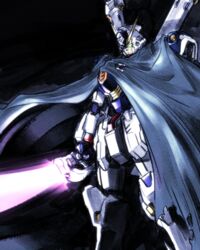  beam_saber cape commentary_request crossbone_gundam crossbone_gundam_x-1 dark glowing glowing_eyes glowing_mouth green_eyes gundam highres ishiyumi looking_at_viewer mecha no_humans robot standing 