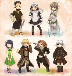  4boys apron aq_interactive armor belt black_hair blonde_hair blue_eyes book boots bracelet brown_eyes brown_hair closed_eyes dress elza_(the_last_story) eyepatch feet female fish flower glasses green_eyes hair_ornament hairband headdress hoshihuri hosihuri jackal_(the_last_story) jewelry kanan_(the_last_story) knife long_hair maid maid_apron maid_headdress maid_uniform male manamia mistwalker multiple_boys multiple_girls necklace nintendo open_mouth orange_hair pants pantyhose quark_(the_last_story) sandals seiren_(the_last_story) sheath short_hair shorts silver_hair sword the_last_story tiara trench_coat trenchcoat uniform weapon wink yuris_(the_last_story) 