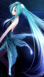  aqua_eyes aqua_hair female hatsune_miku jpeg_artifacts long_hair ouka_mai solo twintails very_long_hair vocaloid 