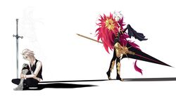  aki(6) archer_of_black_(fate/apocrypha) armor fate/apocrypha fate/stay_night karna_(fate) sieg_(fate/apocrypha) sword weapon 