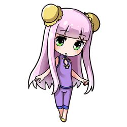  aoki_hagane_no_arpeggio chibi commentary_request double_bun female green_eyes hair_bun i-400_(aoki_hagane_no_arpeggio) long_hair looking_at_viewer open_mouth pensuke pink_hair solo white_background 