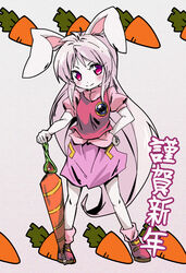  animal_ears bad_id bad_pixiv_id carrot cream_(eto_ranger) female hand_on_own_hip hikipanda juuni_senshi_bakuretsu_eto_ranger long_hair photoshop_(medium) pink_hair rabbit_ears rabbit_girl red_eyes skirt smile solo 