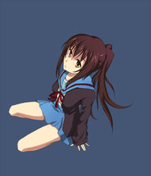  bad_id bad_pixiv_id blue_sailor_collar blue_skirt brown_cardigan cardigan female genderswap_(mtf) kita_high_school_uniform kyonko long_sleeves open_cardigan open_clothes ponytail rule_63 sailor_collar school_uniform serafuku skirt solo suzumiya_haruhi_no_yuuutsu winter_uniform yuru_(kashima) 