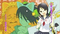  2boys animal_ears arima_keitarou cat_ears female fujiyoshi_harumi fujoshi itoshiki_nozomu maedax multiple_boys omake sayonara_zetsubou_sensei school_uniform serafuku you_gonna_get_raped 