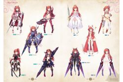  alisia_heart animal_hood armor armored_boots axe belt bikini_armor blue_eyes blush boots bow bow_panties braid breastplate character_name closed_eyes coat costume_chart crown detached_sleeves dress dual_wielding dungeon_travelers_2 female fingerless_gloves flat_chest full_body gloves hairband hand_on_own_hip head_wings highres holding holding_axe holding_sword holding_weapon hood katana kawata_hisashi knee_boots lance leotard long_hair looking_at_viewer multiple_views navel official_art page_number panties pelvic_curtain pigeon-toed polearm red_hair sandals scan sheath shield showgirl_skirt side_ponytail skirt staff sword thighhighs toeless_footwear underwear variations weapon white_panties wings wristband zettai_ryouiki 